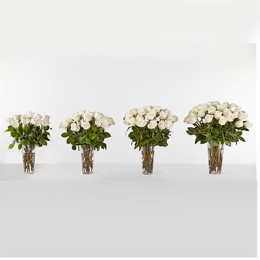 Long Stem White Rose Bouquet – The Rose Shop, Kerrville TX