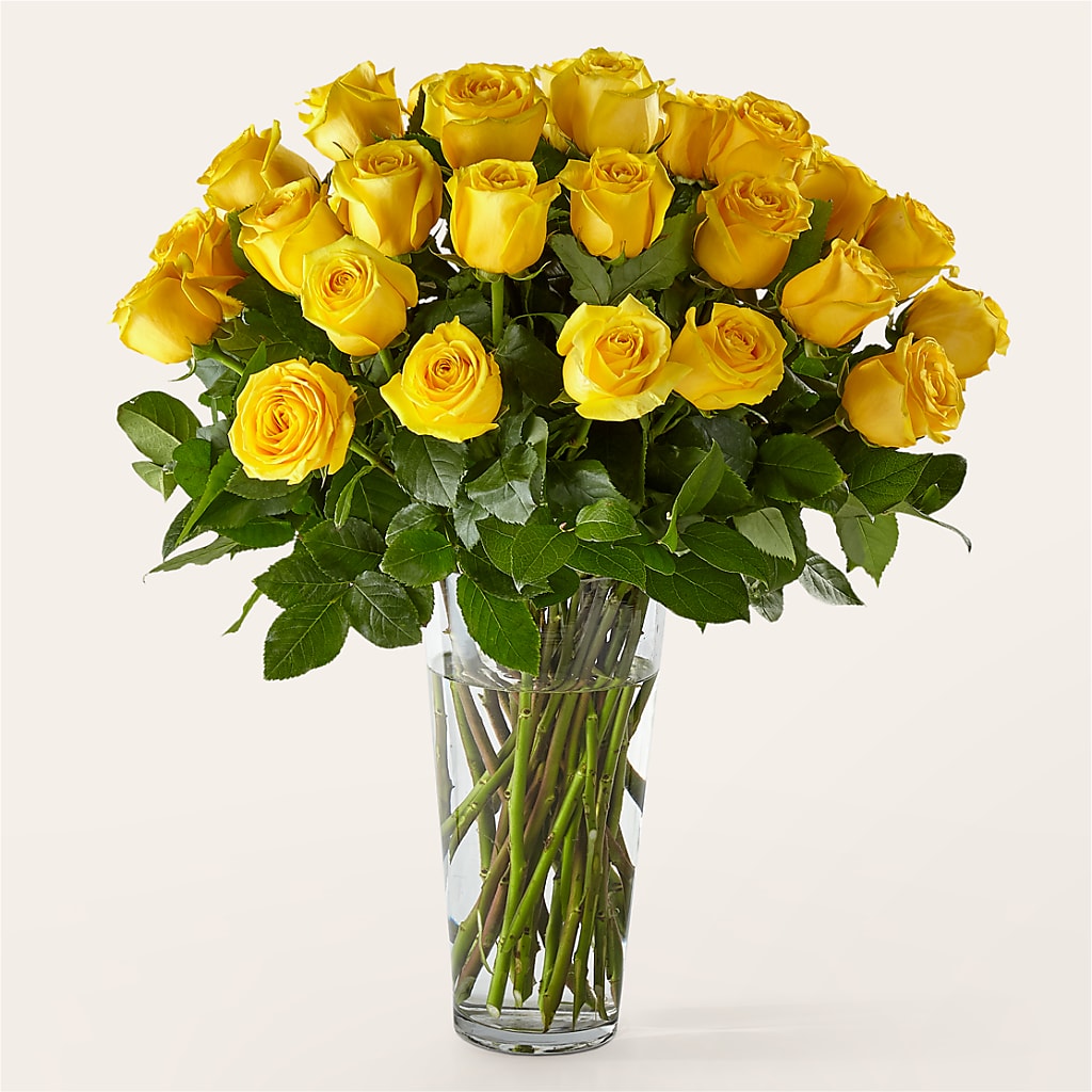 Long Stem Yellow Rose Bouquet – The Rose Shop, Kerrville TX