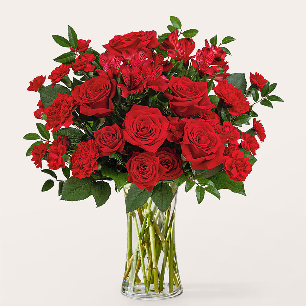 Brilliant Ruby Bouquet – The Rose Shop, Kerrville TX