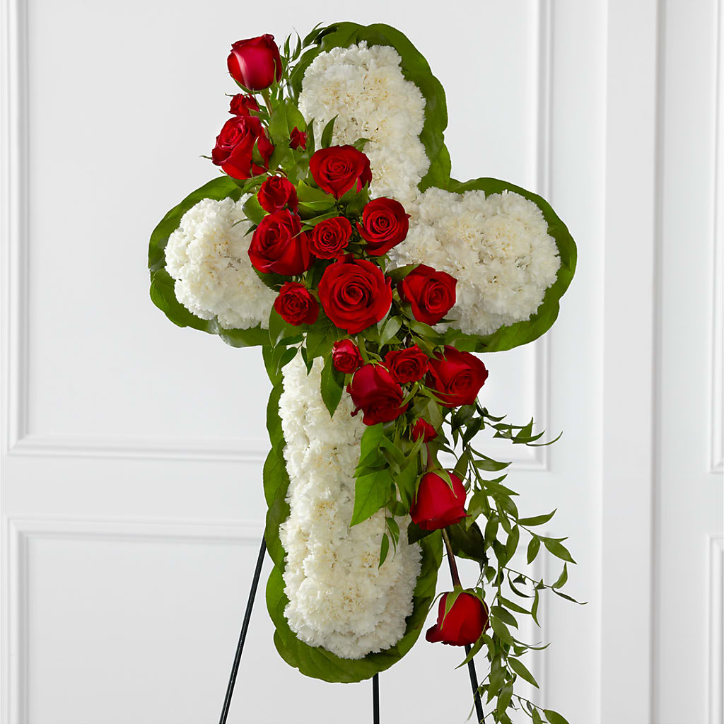 Floral Cross Easel – The Rose Shop, Kerrville TX