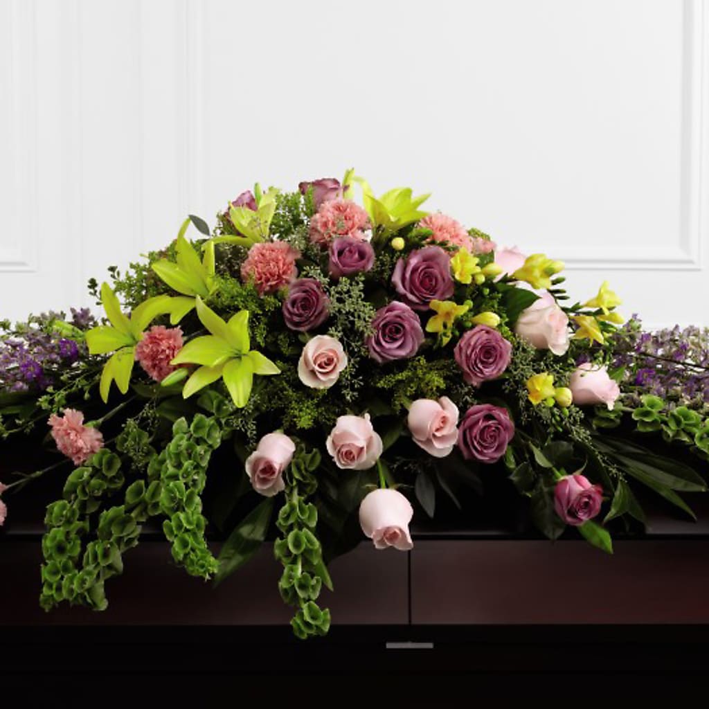 Forever Beloved Casket Spray – The Rose Shop, Kerrville TX