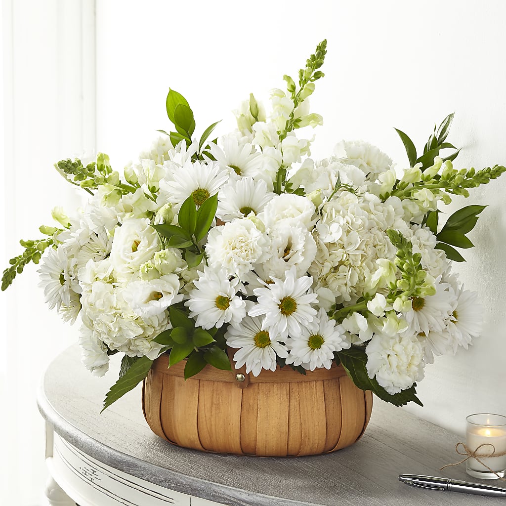 Pure Ivory Basket – The Rose Shop, Kerrville TX