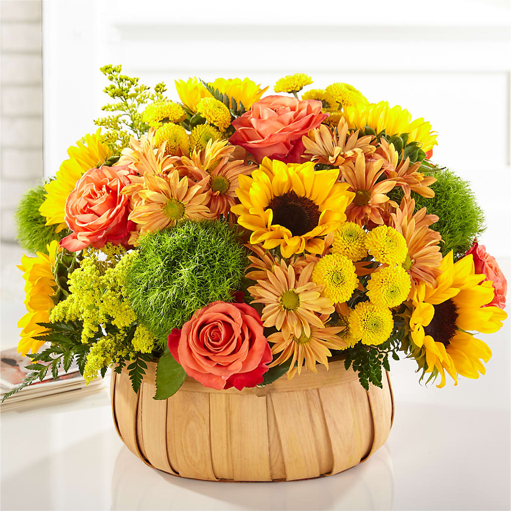 Harvest Sunflower Basket – The Rose Shop, Kerrville TX