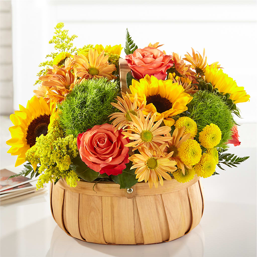 Harvest Sunflower Basket – The Rose Shop, Kerrville TX