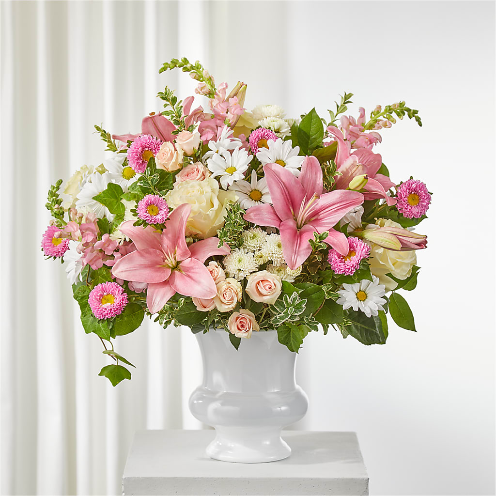 Empathetic Blooms Urn Arrangement – The Rose Shop, Kerrville TX