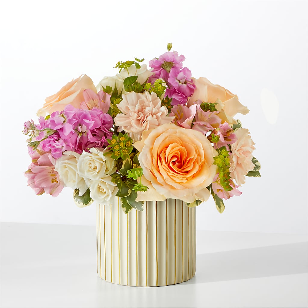 Paradise Bouquet with Ivory Vase – The Rose Shop, Kerrville TX