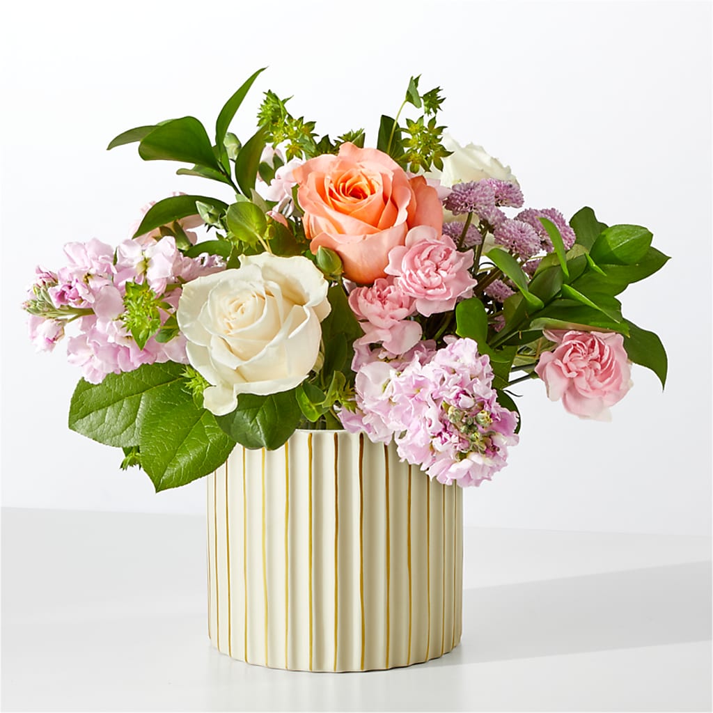 French Market Bouquet with Ivory Vase – The Rose Shop, Kerrville TX