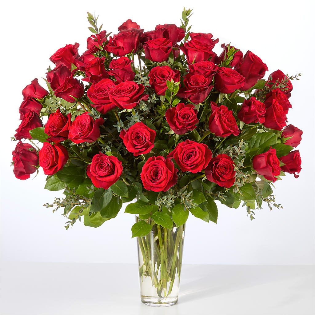 Forever Yours Fifty Stem Red Rose Bouquet – The Rose Shop, Kerrville TX