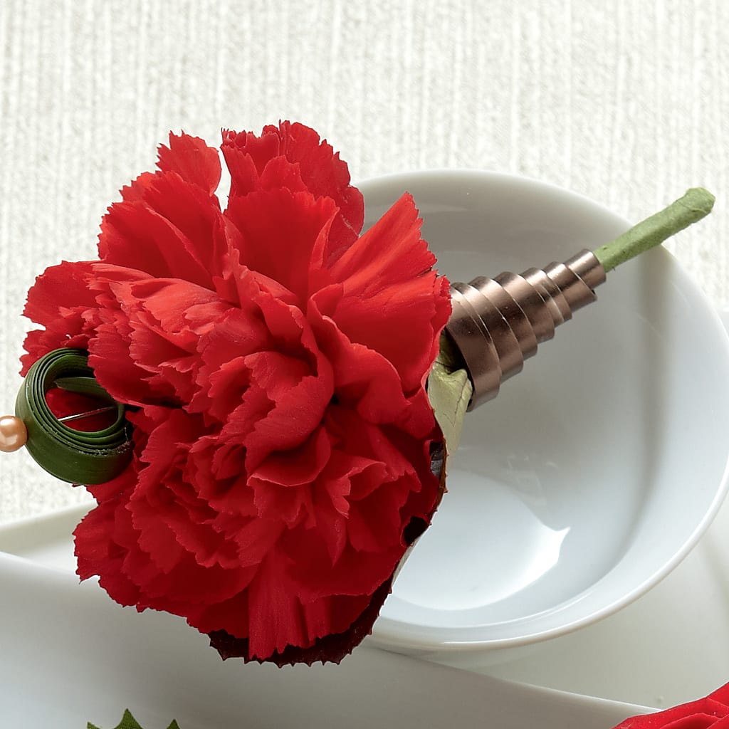 Red Carnation Boutonniere – The Rose Shop, Kerrville TX
