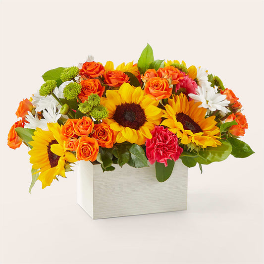 Sun-drenched Blooms Box Bouquet –  The Rose Shop, Kerrville TX