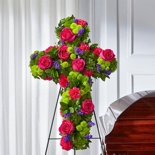 Tribute Rose Floral Cross –  The Rose Shop, Kerrville TX