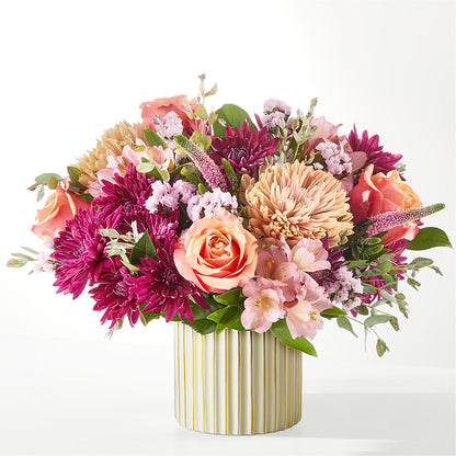 Berry Cobbler Bouquet with Ivory Vase –  The Rose Shop, Kerrville TX
